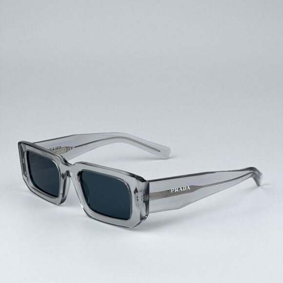 Prada PR06YS 12R09T Transparent Grey Dark Grey Rectangle Unisex - Picture 6 of 10